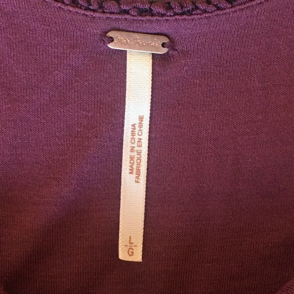 Free People Open Scoop Back Bodycon Dress Purple Large - Picture 4 of 6